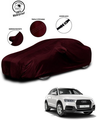 SEBONGO Car Cover For Audi Q3 (With Mirror Pockets)(Red)