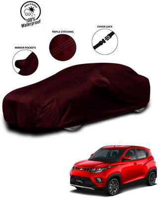 ANTHUB Car Cover For Mahindra KUV100 (With Mirror Pockets)(Red)