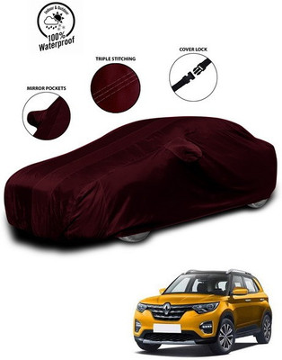 ANTHUB Car Cover For Renault Kwid (With Mirror Pockets)(Red)