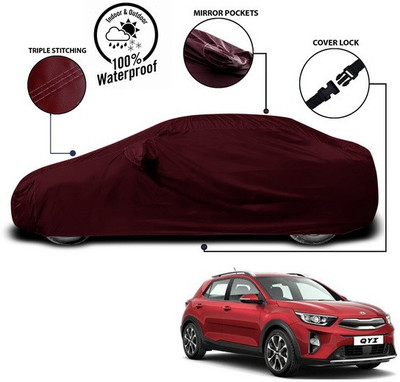 ANTHUB Car Cover For Kia QYI (With Mirror Pockets)(Red)