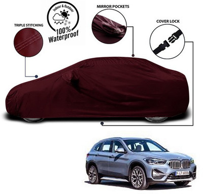 ANTHUB Car Cover For BMW X1 (With Mirror Pockets)(Red)
