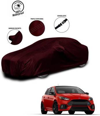 ANTHUB Car Cover For Ford Focus (With Mirror Pockets)(Red)