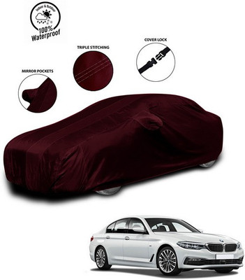 SEBONGO Car Cover For BMW 5 Series (With Mirror Pockets)(Red)