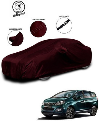 SEBONGO Car Cover For Mahindra Marazzo (With Mirror Pockets)(Red)