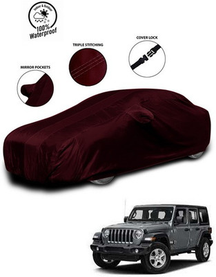 ANTHUB Car Cover For Jeep Wrangler (With Mirror Pockets)(Red)