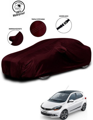 ANTHUB Car Cover For Tata Tiago (With Mirror Pockets)(Red)