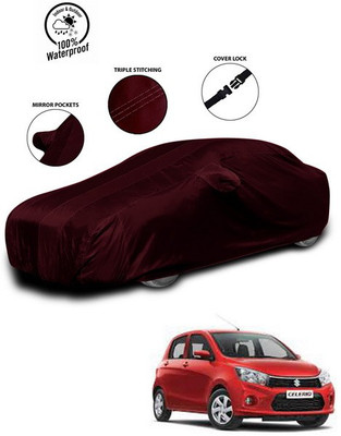 SEBONGO Car Cover For Maruti Suzuki Celerio (With Mirror Pockets)(Red)