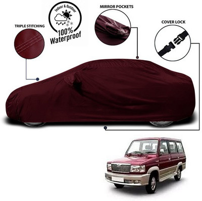 ANTHUB Car Cover For Toyota Qualis (With Mirror Pockets)(Red)