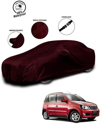 SEBONGO Car Cover For Mahindra Quanto (With Mirror Pockets)(Red)