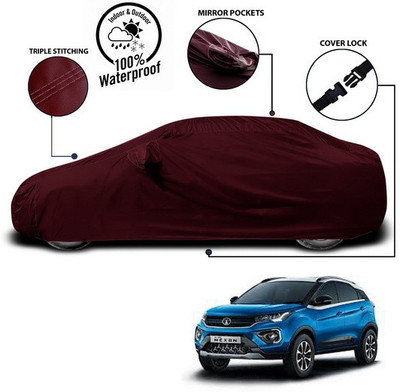 ANTHUB Car Cover For Tata Nexon (With Mirror Pockets)(Red)