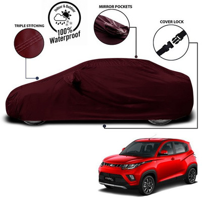 SEBONGO Car Cover For Mahindra KUV100 (With Mirror Pockets)(Red)