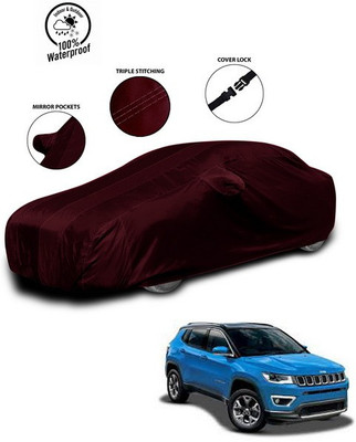 ANTHUB Car Cover For Jeep Compass (With Mirror Pockets)(Red)