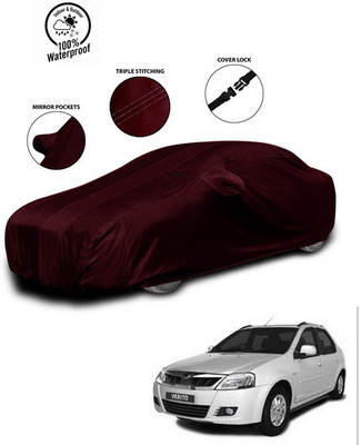 ANTHUB Car Cover For Mahindra Verito (With Mirror Pockets)(Red)