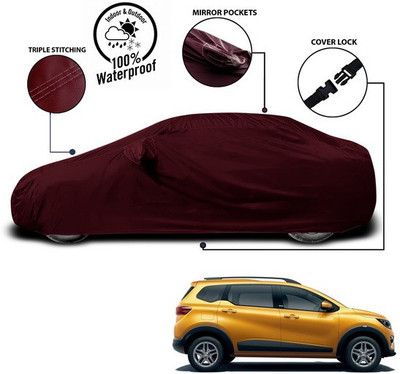 SEBONGO Car Cover For Renault Triber (With Mirror Pockets)(Red)