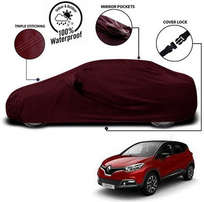 ANTHUB Car Cover For Renault Captur (With Mirror Pockets)(Red)