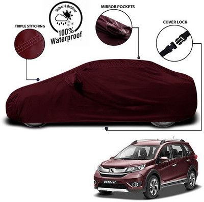 ANTHUB Car Cover For Honda Brio (With Mirror Pockets)(Red)