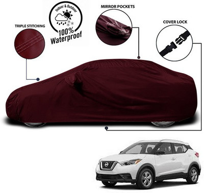 ANTHUB Car Cover For Nissan Kicks (With Mirror Pockets)(Red)