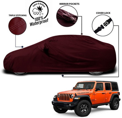 ANTHUB Car Cover For Jeep Wrangler (With Mirror Pockets)(Red)