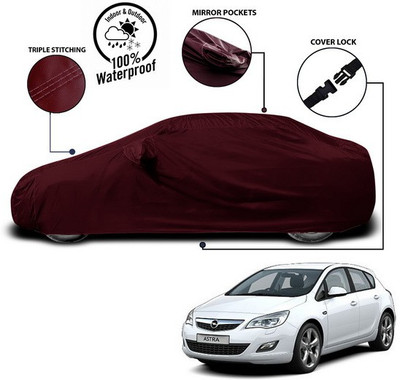 SEBONGO Car Cover For Opel Astra (With Mirror Pockets)(Red)