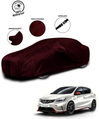ANTHUB Car Cover For Nissan Pulsar (With Mirror Pockets)(Red)