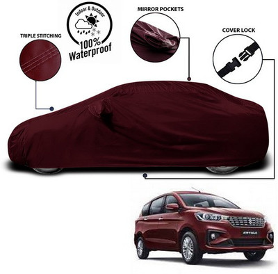 ANTHUB Car Cover For Maruti Suzuki Ertiga (With Mirror Pockets)(Red)