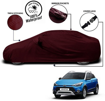 ANTHUB Car Cover For Hyundai i20 Active (With Mirror Pockets)(Red)