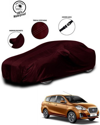 ANTHUB Car Cover For Datsun Go+ (With Mirror Pockets)(Red)