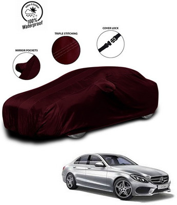 ANTHUB Car Cover For Mercedes Benz C220 (With Mirror Pockets)(Red)