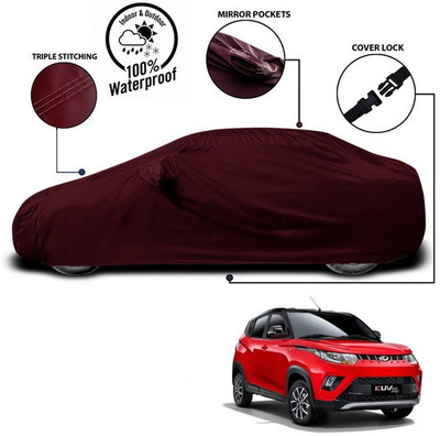 ANTHUB Car Cover For Mahindra eKUV100 (With Mirror Pockets)(Red)