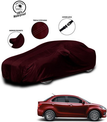 ANTHUB Car Cover For Maruti Suzuki Swift Dzire (With Mirror Pockets)(Red)