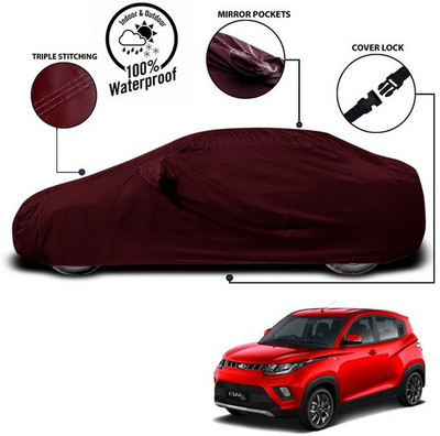 ANTHUB Car Cover For Mahindra KUV100 (With Mirror Pockets)(Red)
