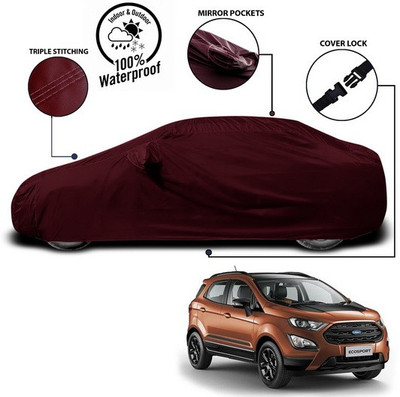 ANTHUB Car Cover For Ford Ecosport (With Mirror Pockets)(Red)
