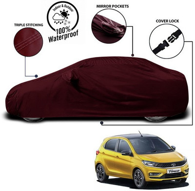 ANTHUB Car Cover For Tata Tiago (With Mirror Pockets)(Red)