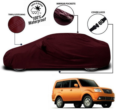 ANTHUB Car Cover For Tata Sumo Grande (With Mirror Pockets)(Red)