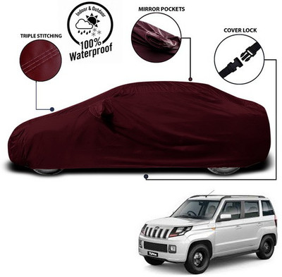 ANTHUB Car Cover For Mahindra TUV300 (With Mirror Pockets)(Red)