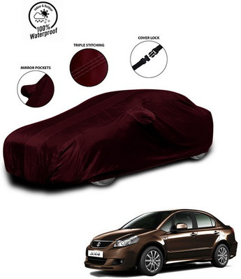 ANTHUB Car Cover For Maruti Suzuki SX4 (With Mirror Pockets)(Red)