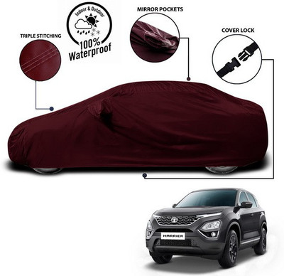 ANTHUB Car Cover For Tata Harrier (With Mirror Pockets)(Red)