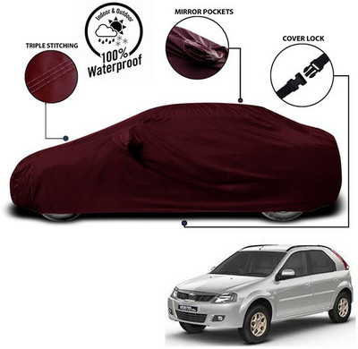 ANTHUB Car Cover For Mahindra Verito Vibe (With Mirror Pockets)(Red)