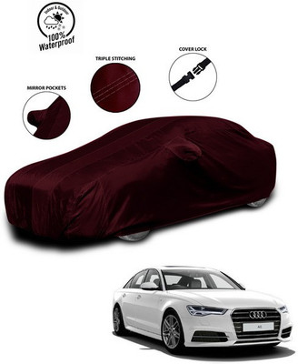 SEBONGO Car Cover For Audi A6 (With Mirror Pockets)(Red)
