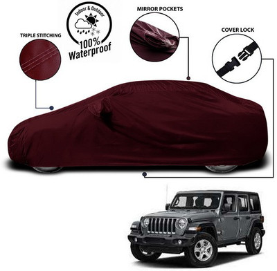 ANTHUB Car Cover For Jeep Wrangler (With Mirror Pockets)(Red)