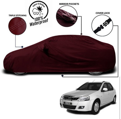 ANTHUB Car Cover For Mahindra Verito (With Mirror Pockets)(Red)