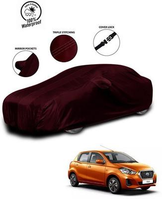 SEBONGO Car Cover For Nissan Go (With Mirror Pockets)(Red)