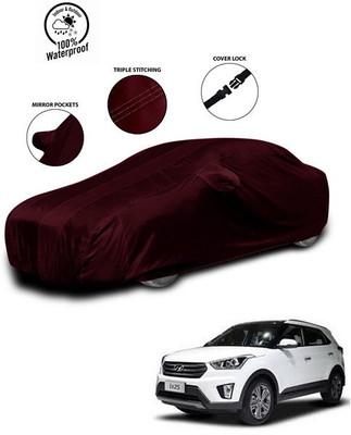 ANTHUB Car Cover For Hyundai Creta (With Mirror Pockets)(Red)