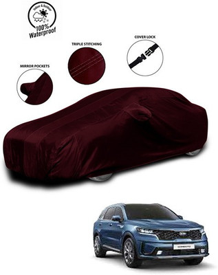 SEBONGO Car Cover For Kia Sorento (With Mirror Pockets)(Red)