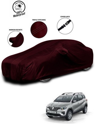 SEBONGO Car Cover For Renault Triber (With Mirror Pockets)(Red)