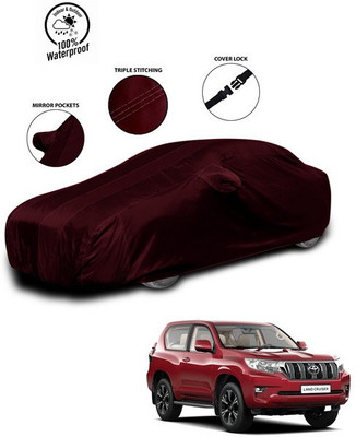 SEBONGO Car Cover For Toyota Land Cruiser (With Mirror Pockets)(Red)