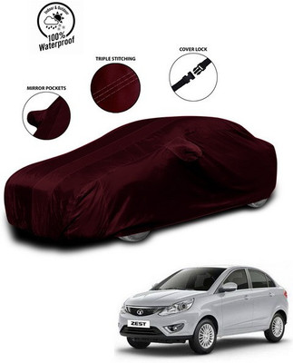 ANTHUB Car Cover For Tata Zest (With Mirror Pockets)(Red)