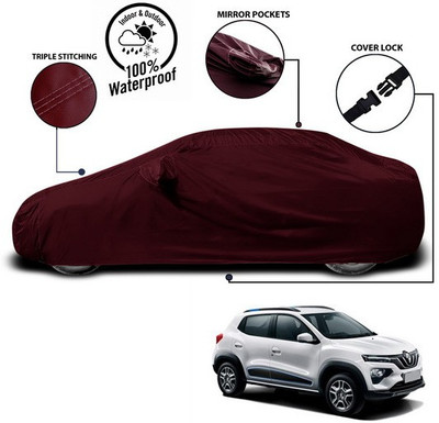 ANTHUB Car Cover For Renault Kwid (With Mirror Pockets)(Red)