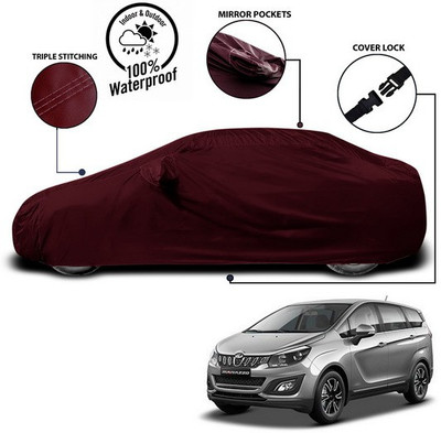 SEBONGO Car Cover For Mahindra Marazzo (With Mirror Pockets)(Red)