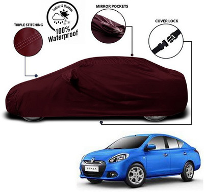 ANTHUB Car Cover For Renault Scala (With Mirror Pockets)(Red)